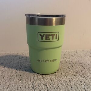 YETI Light Green Tumbler with Silver Lid - Rodeo Themed